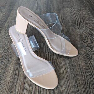Chinese Laundry Clear Vinyl Robinn Heels Sandals 8.5 M
